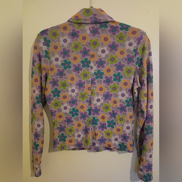 VTG Concepts And Design Burnt Out Floral Patterned Crop Top - Multicolor Sz M - Picture 3 of 7
